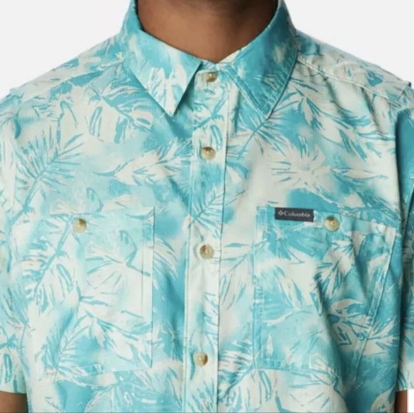 Columbia Men's Big & Tall Utilizer Print Short Sleeve Button Down Shirt XXL - Picture 9 of 11